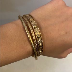 Bohemian gold bangle set